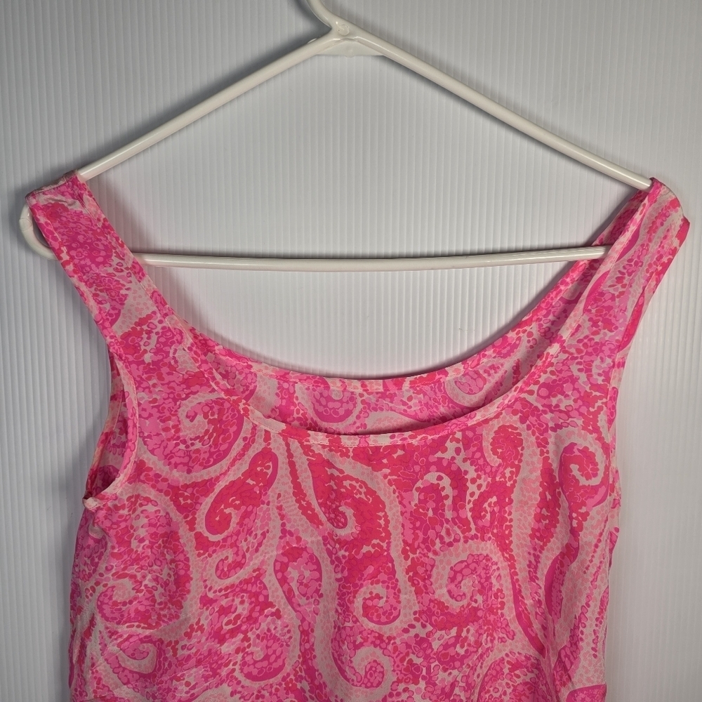 Lilly Pulitzer Women's Cosmos Sleeveless Silk Tank In Pink Pout Size XS - Picture 12 of 13